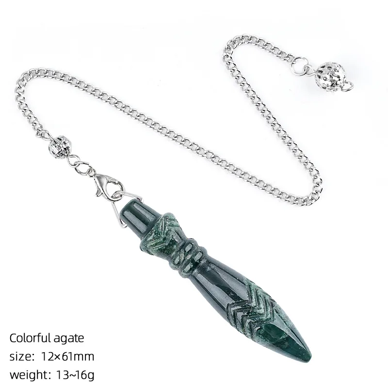 Natural Healing Crystal Quartz Reiki Pendulos 7 Chakra Stone Scepter Pendulum Pendant for Dowsing Amulet Spiritual Divination - Image 10