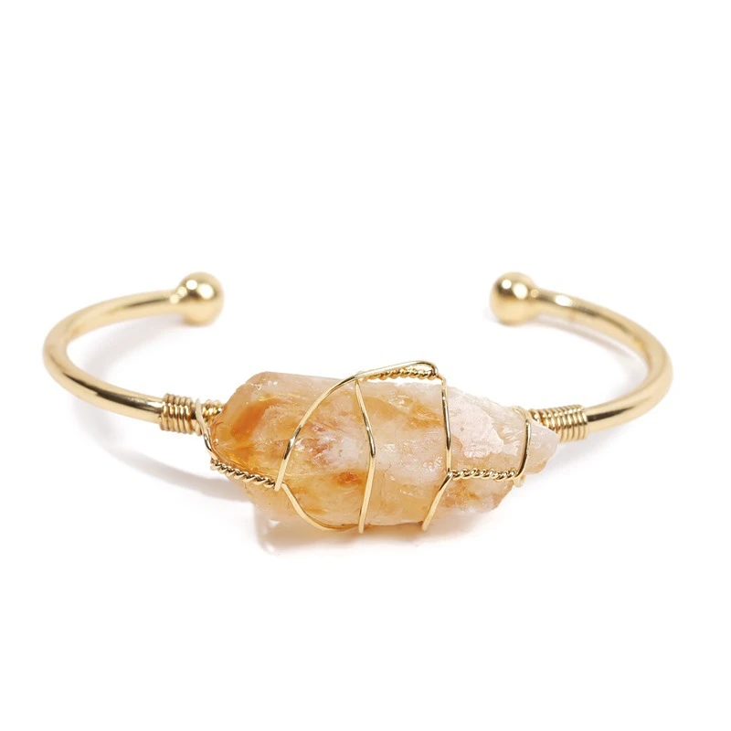 Irregular Citrine Handmade Stone Healing Crystal Bracelet - Image 7