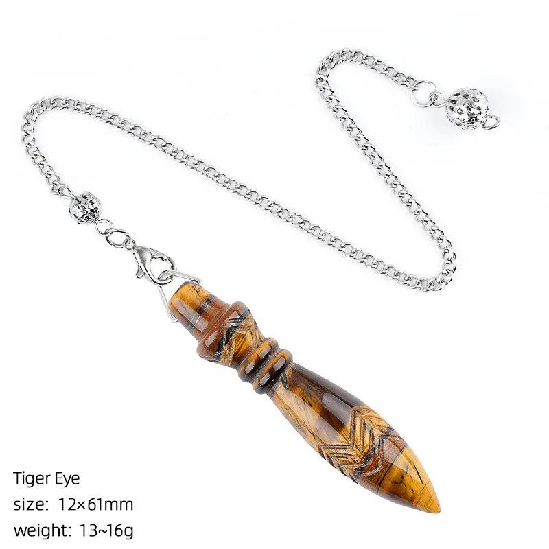 Natural Healing Crystal Quartz Reiki Pendulos 7 Chakra Stone Scepter Pendulum Pendant for Dowsing Amulet Spiritual Divination - Image 5