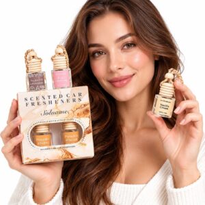 Soluane Luxury Scented Car Freshener Set – 4-Piece 8ml Hanging Fragrance Collection