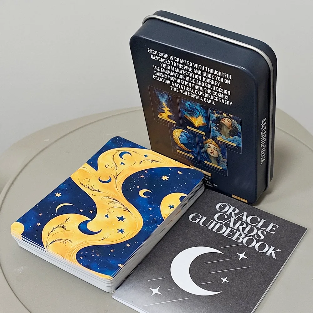 Celestial Realms Oracle Deck | 44 Cards 11.5*8cm with Guidebook in Metal Tin Box, Cosmic Celestial Themed Oracle Cards - Image 2