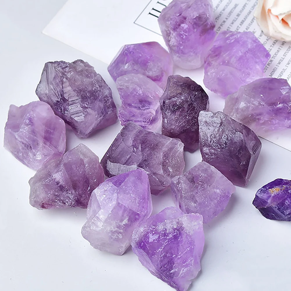 Natural Light Amethyst Crystal Minerals Landscape Rock Specimen Mineral Decorative Bulk Irregular Shape Raw Stone Home Decor - Image 5