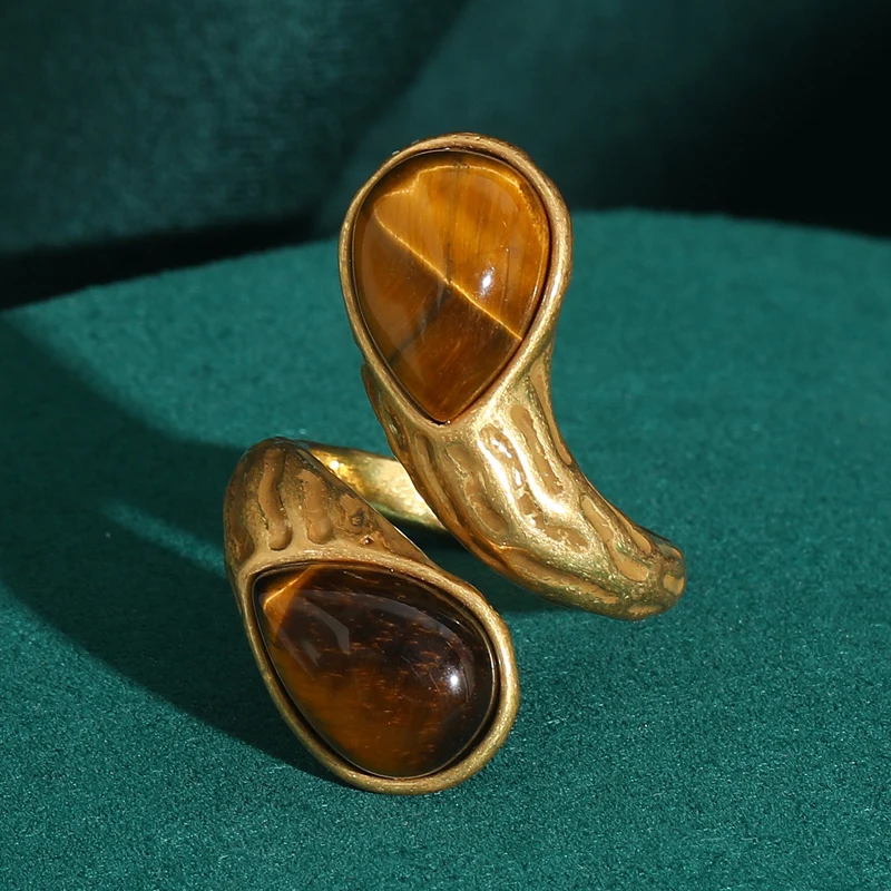 Vintage Tiger Eye Natural Stone Ring - Image 4
