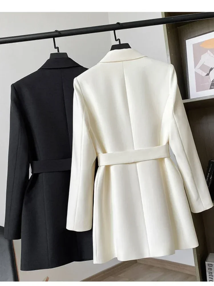 Women Suit Blazer Elegant Coat Spring Autumn Fashion Korean Blazer Luxury Double Breasted Jacket Solid Ladies Tops Clothes - Image 4
