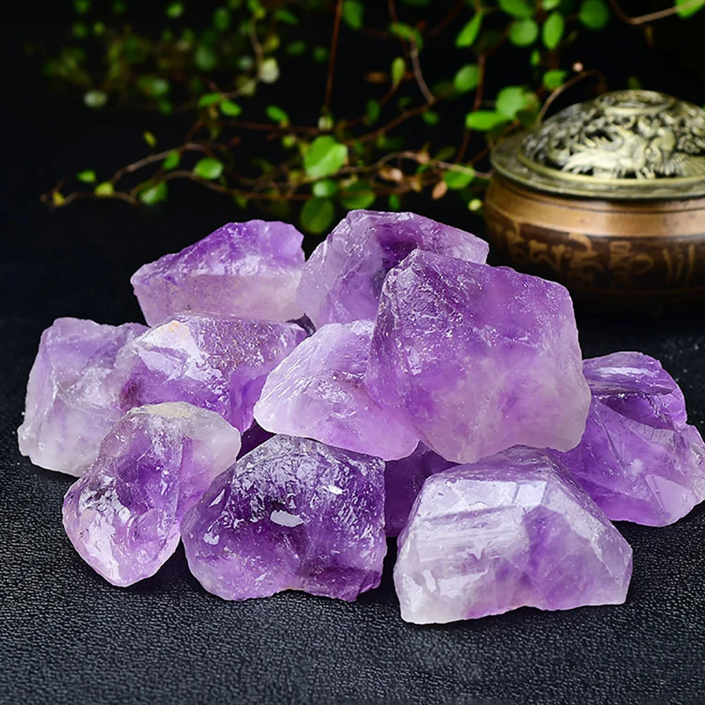 Natural Light Amethyst Crystal Minerals Landscape Rock Specimen Mineral Decorative Bulk Irregular Shape Raw Stone Home Decor - Image 3