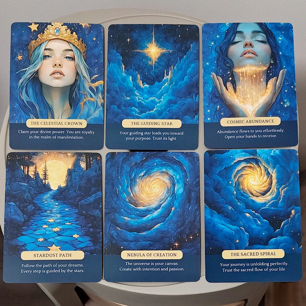 Celestial Realms Oracle Deck | 44 Cards 11.5*8cm with Guidebook in Metal Tin Box, Cosmic Celestial Themed Oracle Cards - Image 6
