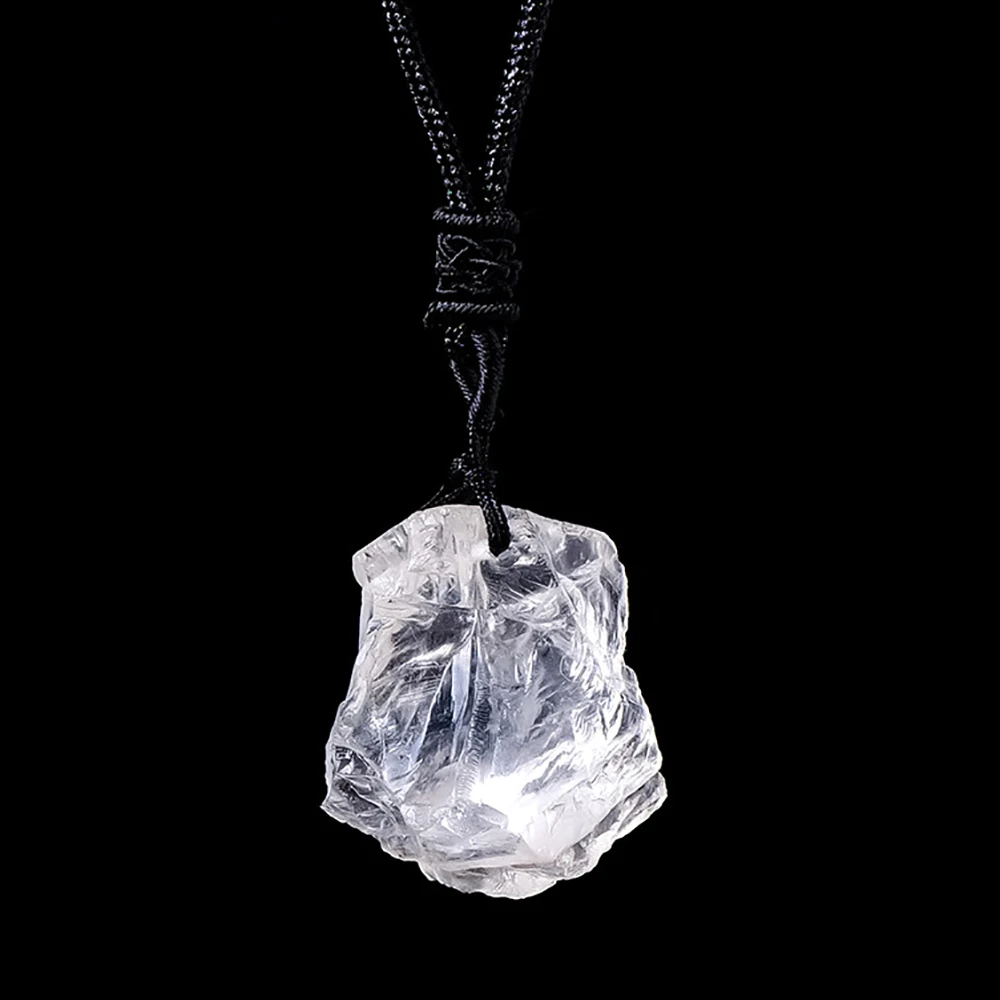 Natural Crystal Pendant Necklace for Protection Reiki Healing Quartz Stone Amulet with Rope Chain Spiritual Jewelry Gift for men - Image 4