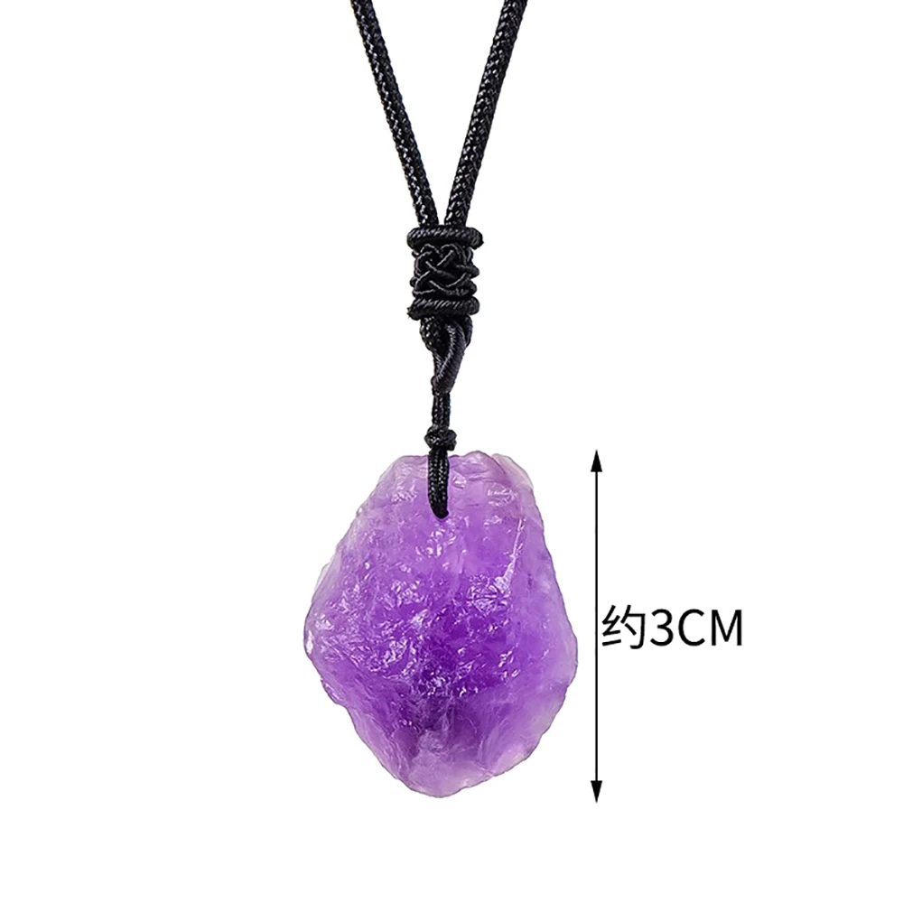 Natural Crystal Pendant Necklace for Protection Reiki Healing Quartz Stone Amulet with Rope Chain Spiritual Jewelry Gift for men - Image 5