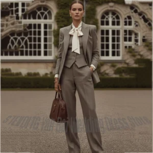Women's 3 Piece Tailored Suit Peaked Lapel Blazer Matching Vest Pants Elegant Formal Business Office Outfit Professional Modern