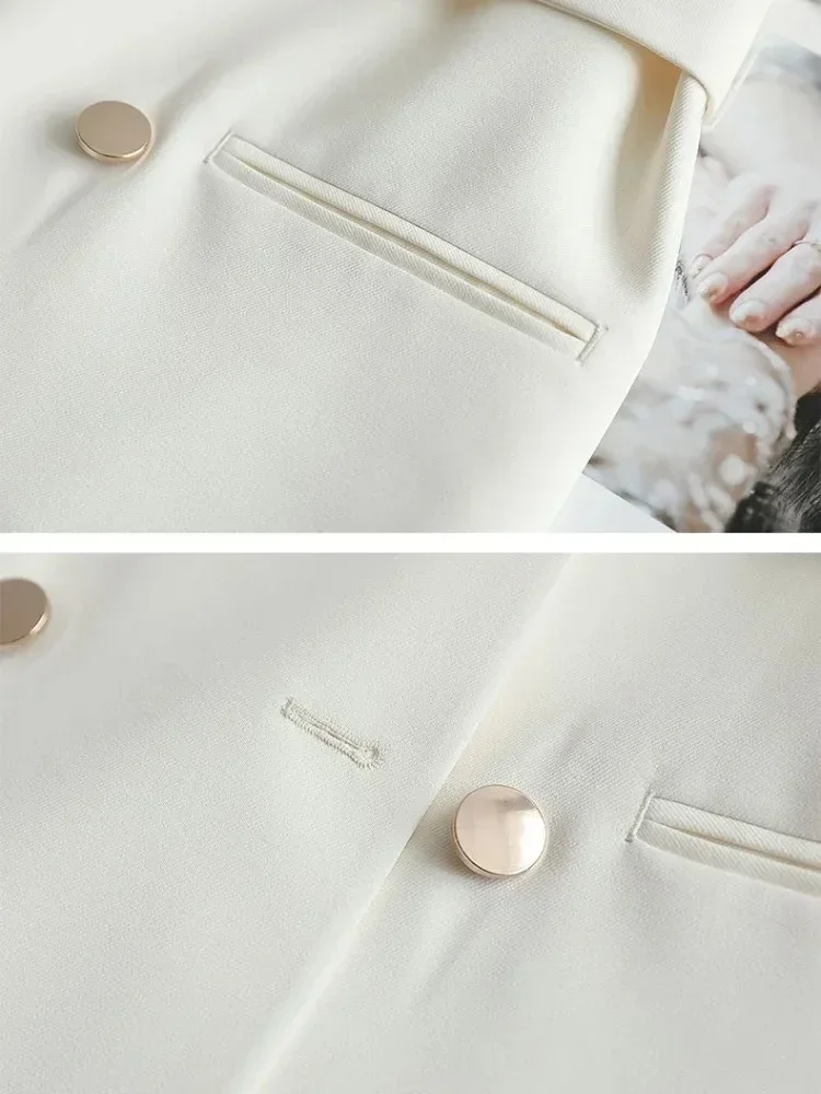 Women Suit Blazer Elegant Coat Spring Autumn Fashion Korean Blazer Luxury Double Breasted Jacket Solid Ladies Tops Clothes - Image 6