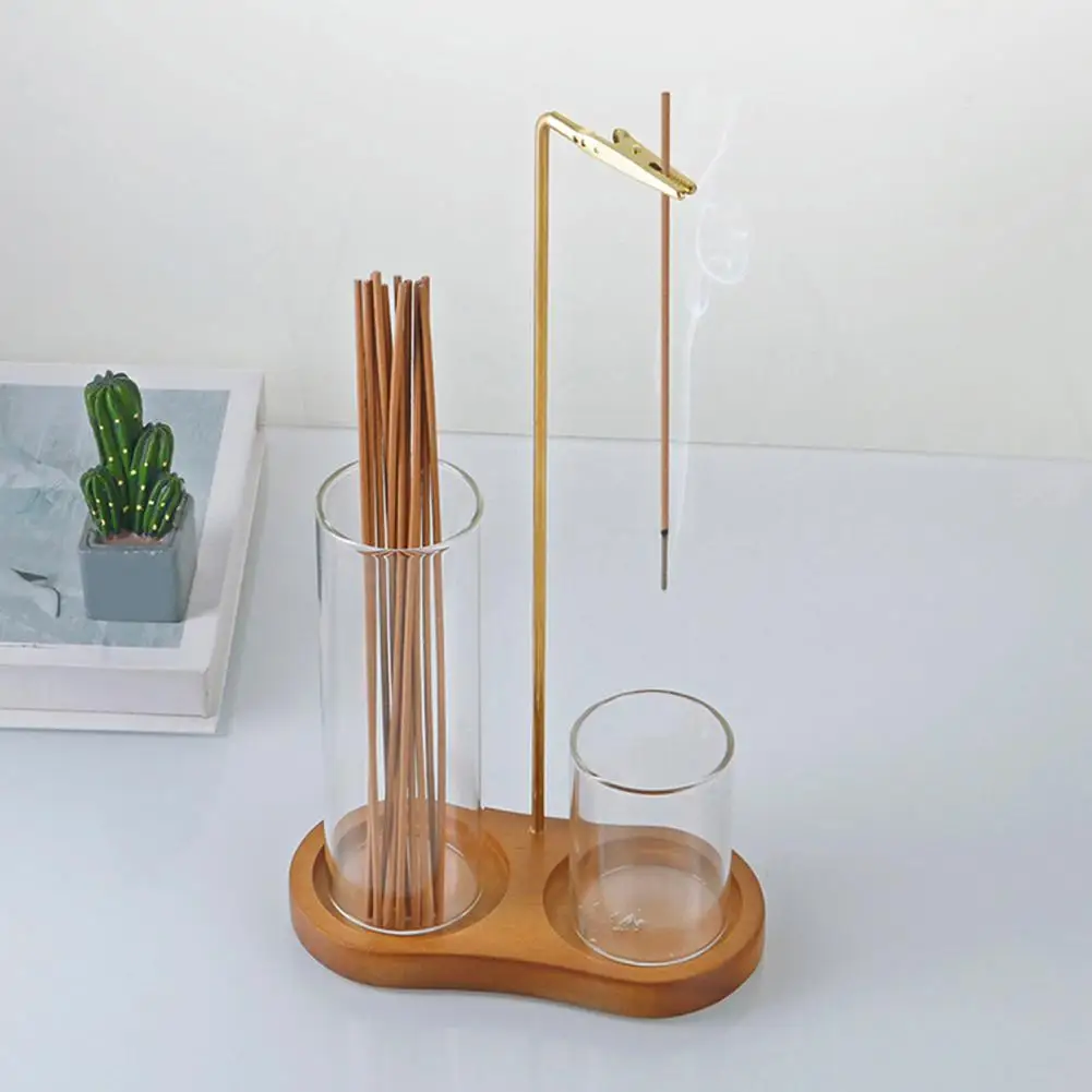 2 in 1 Incense Holder for Sticks Anti-Ash Flying Incense Burne with Glass Ash Catcher and Sticks Organizer for Meditation Yoga - Image 2