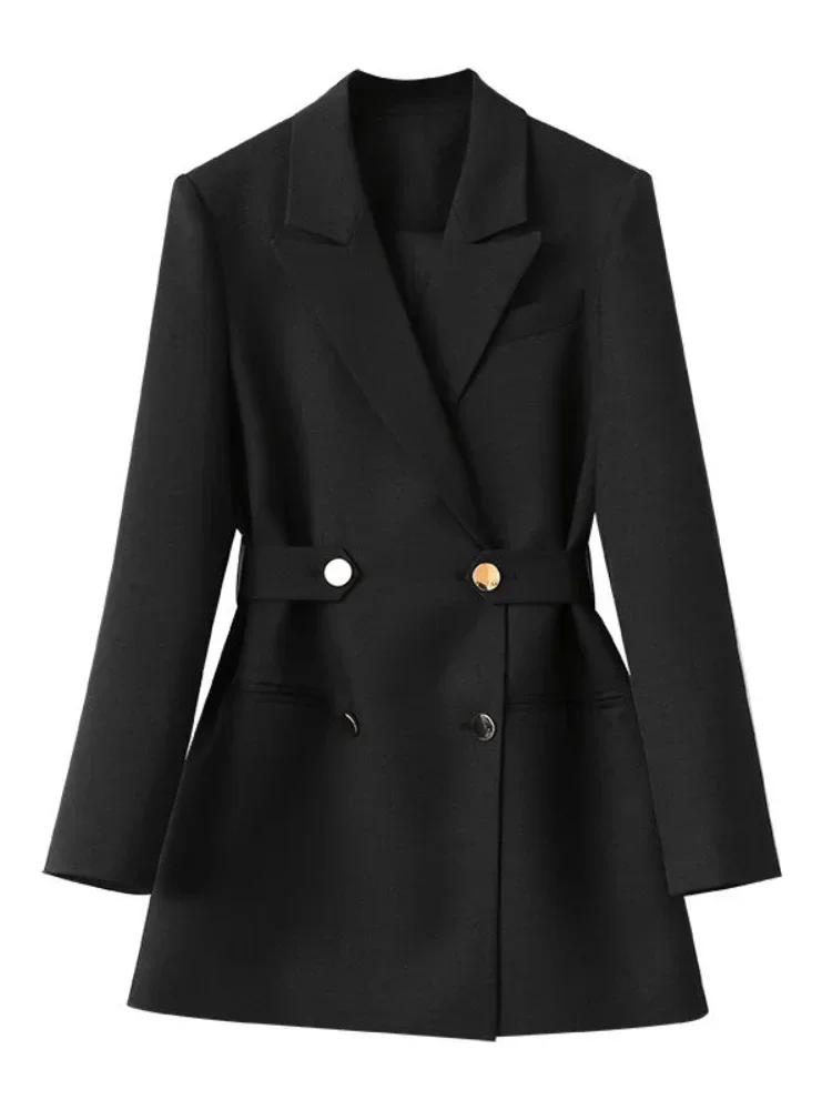Women Suit Blazer Elegant Coat Spring Autumn Fashion Korean Blazer Luxury Double Breasted Jacket Solid Ladies Tops Clothes - Image 3