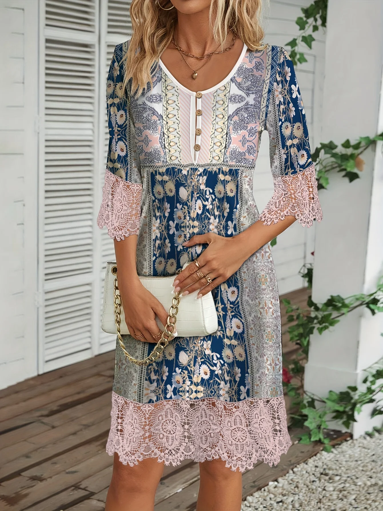 Fashion Elegant Women Dress Loose Casual Dress Women Printed Dress New Temperament - Image 2