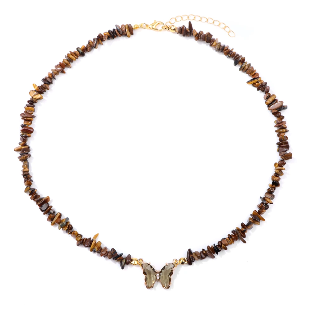 Trendy Butterfly Crystal Necklace Natural Purple Amethysts Quartzs Crystal Chip Stone Necklace Jewelry Gift For Women Couple - Image 11