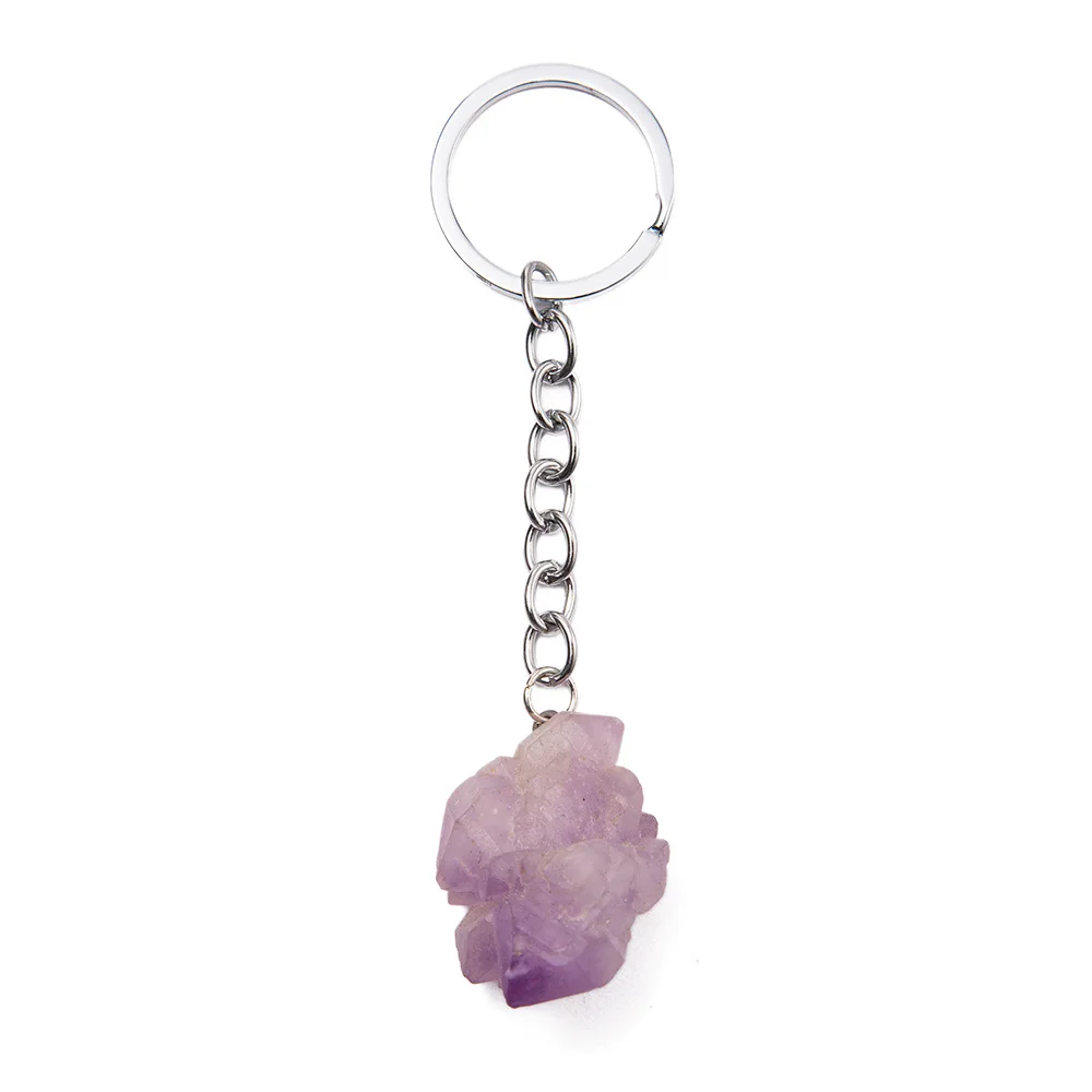 1-2cm Natural Raw Ore Keychain Gem Quartz Fluorite Citrine Amethyst Irregular Stone Pendants Charms Jewelry Making Accessorie - Image 17