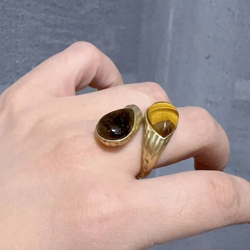 Vintage Tiger Eye Natural Stone Ring - Image 2