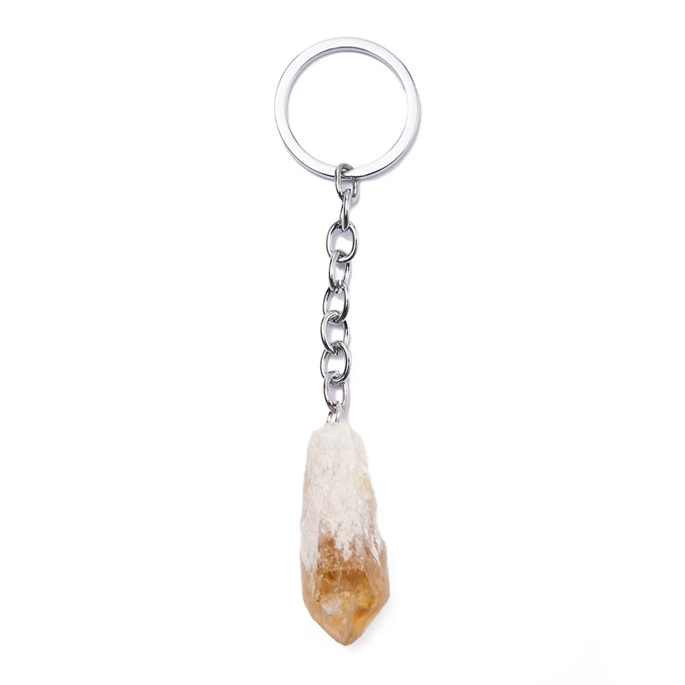 1-2cm Natural Raw Ore Keychain Gem Quartz Fluorite Citrine Amethyst Irregular Stone Pendants Charms Jewelry Making Accessorie - Image 16