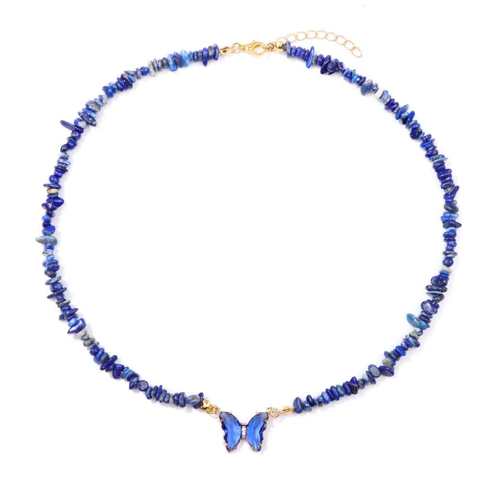 Trendy Butterfly Crystal Necklace Natural Purple Amethysts Quartzs Crystal Chip Stone Necklace Jewelry Gift For Women Couple - Image 17