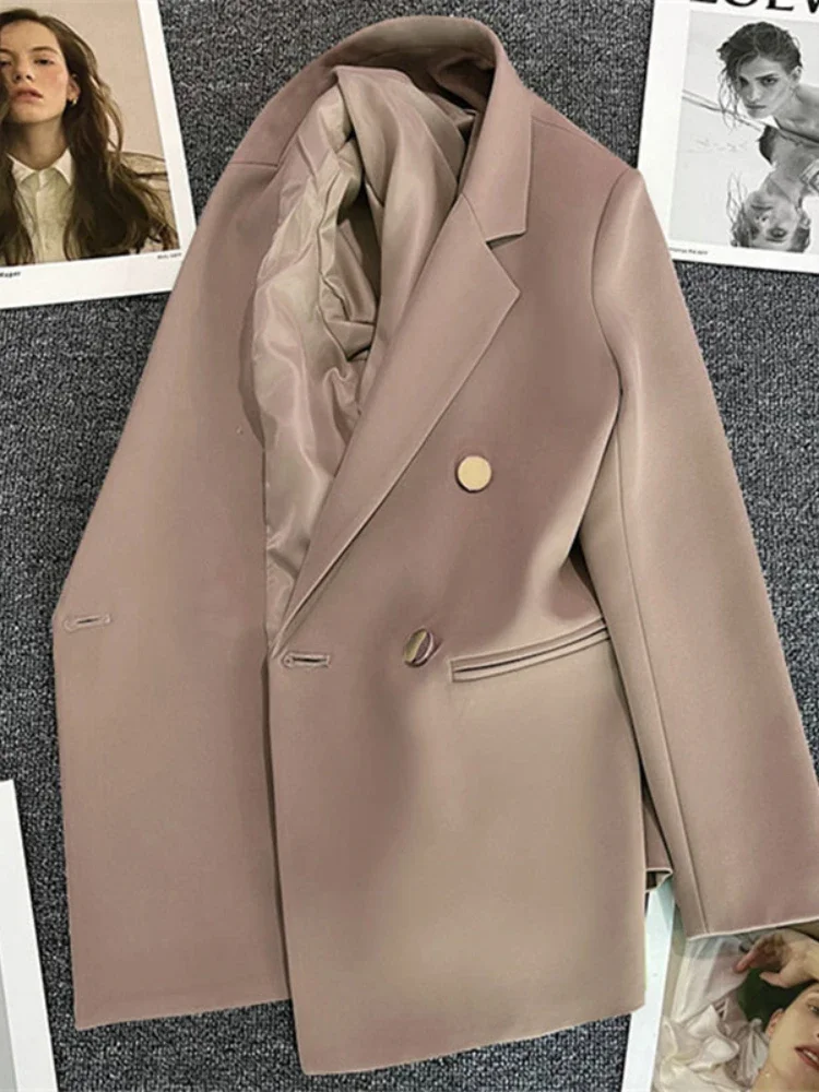 Women Suit Blazer Elegant Coat 2025 Spring Autumn Fashion Korean Blazer Luxury Double Breasted Jacket Solid Ladies Tops Clothes - Image 11