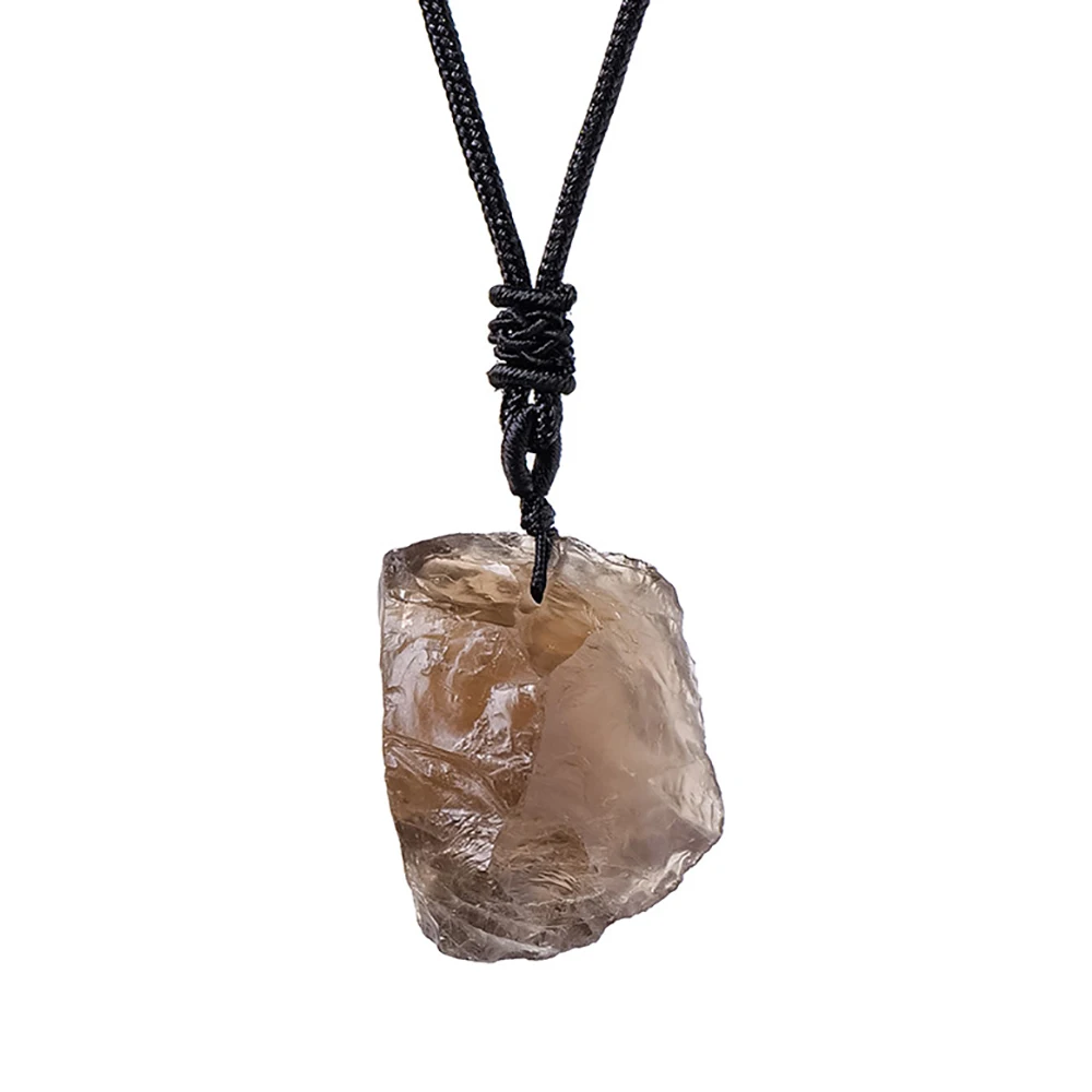 Natural Crystal Pendant Necklace for Protection Reiki Healing Quartz Stone Amulet with Rope Chain Spiritual Jewelry Gift for men - Image 9