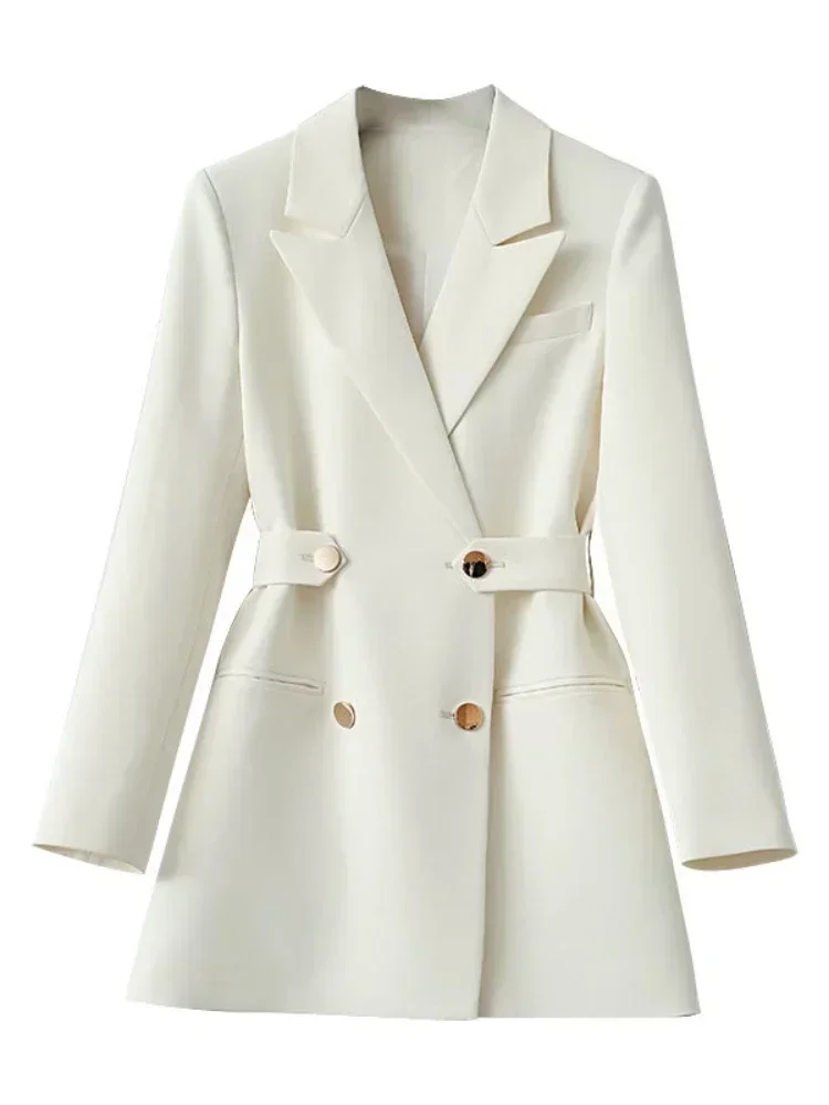Women Suit Blazer Elegant Coat Spring Autumn Fashion Korean Blazer Luxury Double Breasted Jacket Solid Ladies Tops Clothes - Image 7