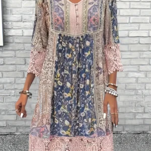 Fashion Elegant Women Dress Loose Casual Dress Women Printed Dress New Temperament