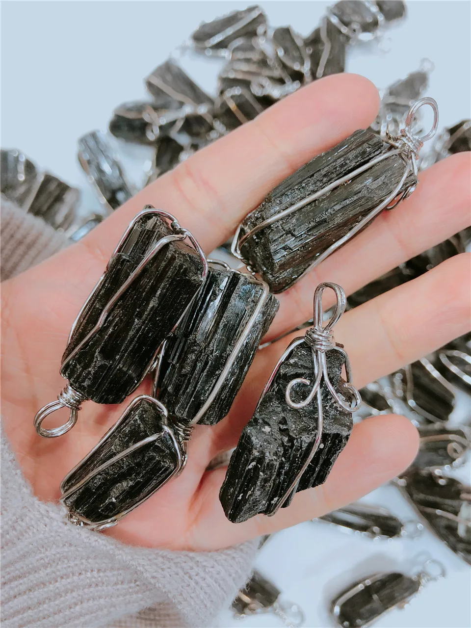 Natural Stone Crystal Necklace with Twisted Thread Natural Stone Pendant Lucky Crystal Primitive Stone Necklace - Image 10