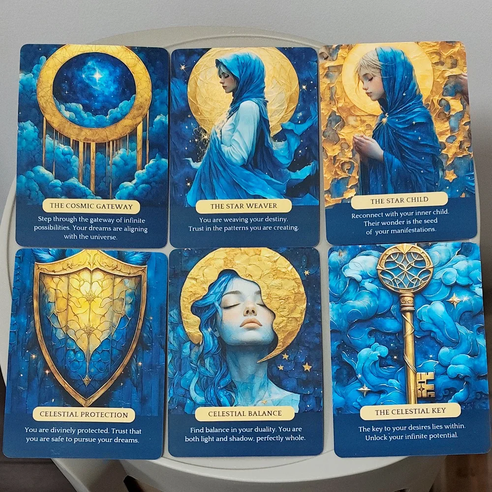 Celestial Realms Oracle Deck | 44 Cards 11.5*8cm with Guidebook in Metal Tin Box, Cosmic Celestial Themed Oracle Cards - Image 4
