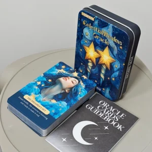 Celestial Realms Oracle Deck | 44 Cards 11.5*8cm with Guidebook in Metal Tin Box, Cosmic Celestial Themed Oracle Cards