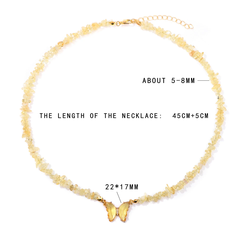 Trendy Butterfly Crystal Necklace Natural Purple Amethysts Quartzs Crystal Chip Stone Necklace Jewelry Gift For Women Couple - Image 2