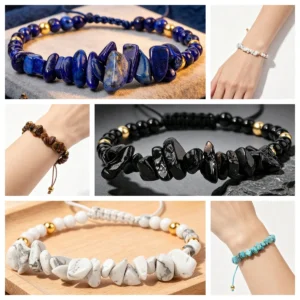 Fashionable Natural Crystal Rubble Bracelet For Women Yoga Energy Meditation Stretchable Bracelet Jewelry Accessory