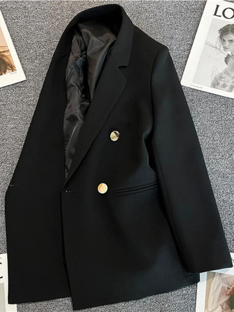 Women Suit Blazer Elegant Coat 2025 Spring Autumn Fashion Korean Blazer Luxury Double Breasted Jacket Solid Ladies Tops Clothes - Image 7