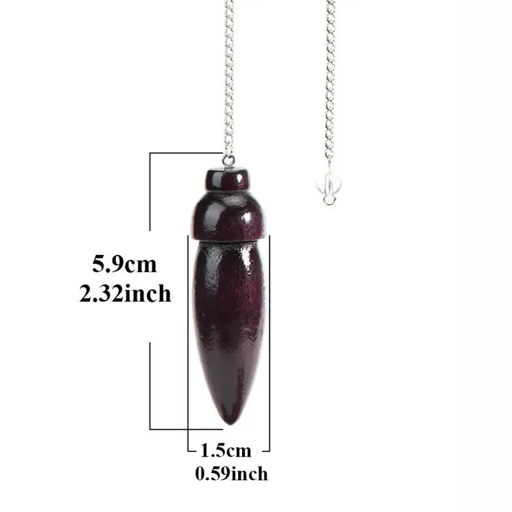 New Natural Wooden Pendulum for Divination Dowsing Egyptian Wood Pendulums Dowser with Chain Reiki Spiritual Pendulos - Image 6