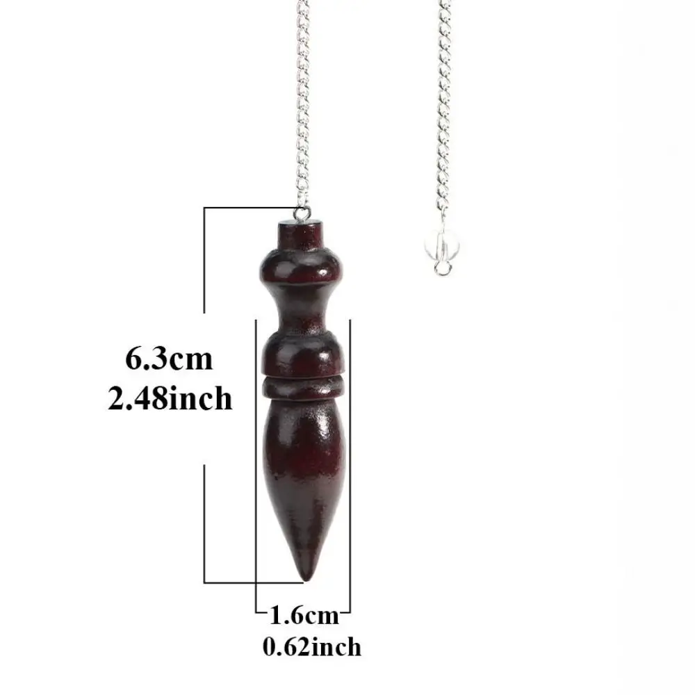 New Natural Wooden Pendulum for Divination Dowsing Egyptian Wood Pendulums Dowser with Chain Reiki Spiritual Pendulos - Image 5