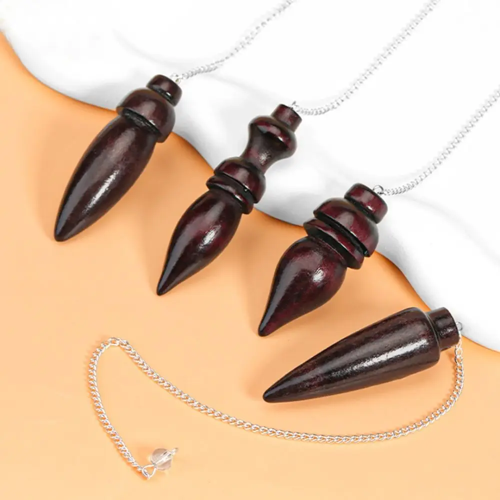 New Natural Wooden Pendulum for Divination Dowsing Egyptian Wood Pendulums Dowser with Chain Reiki Spiritual Pendulos - Image 3